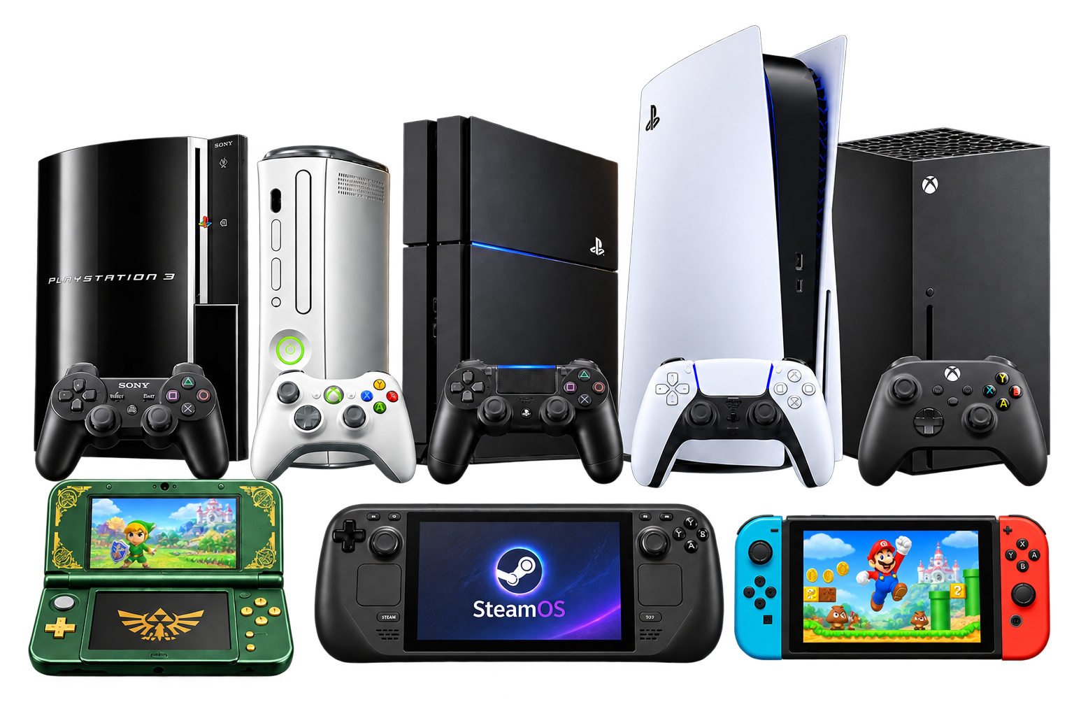 PlayStation, Xbox and Nintendo game consoles